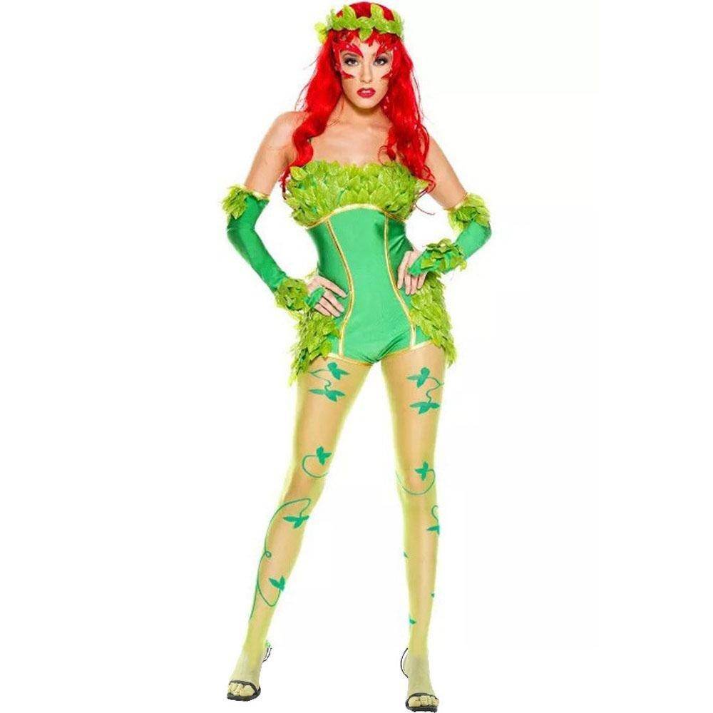 Women's Deluxe Poison Ivy Costume Jumpsuit Halloween - zzcosplay