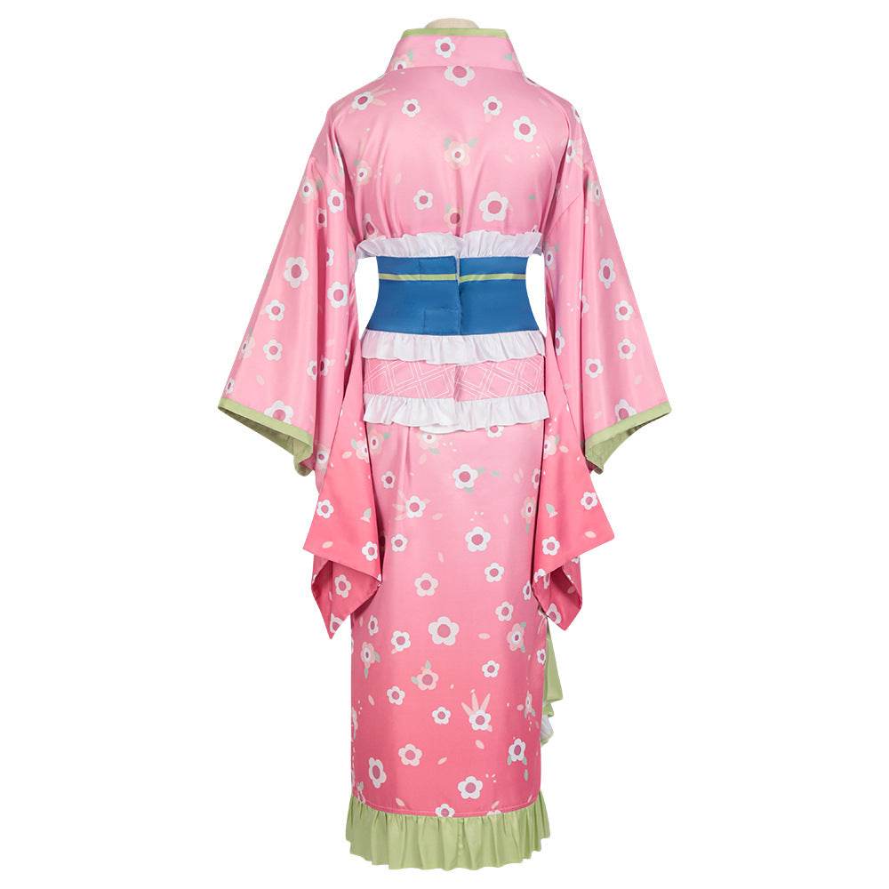 Kanroji Mitsuri Cosplay Costume Women Pink Kimono Party Carnival - zzcosplay