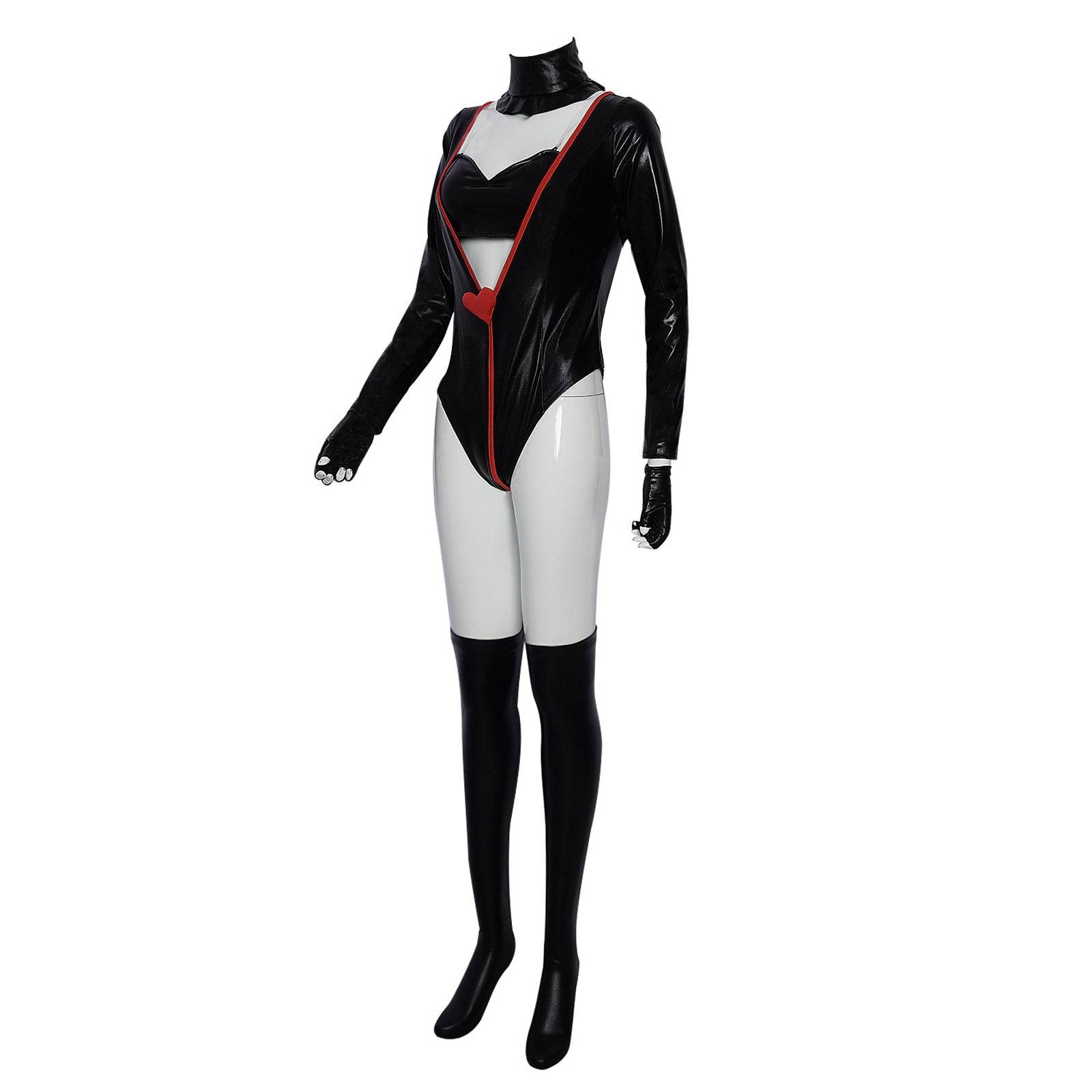 Hazbin Hotel An gel Dust Poison Cosplay Costume Black Leather Jumpsuit Party Carnival - zzcosplay