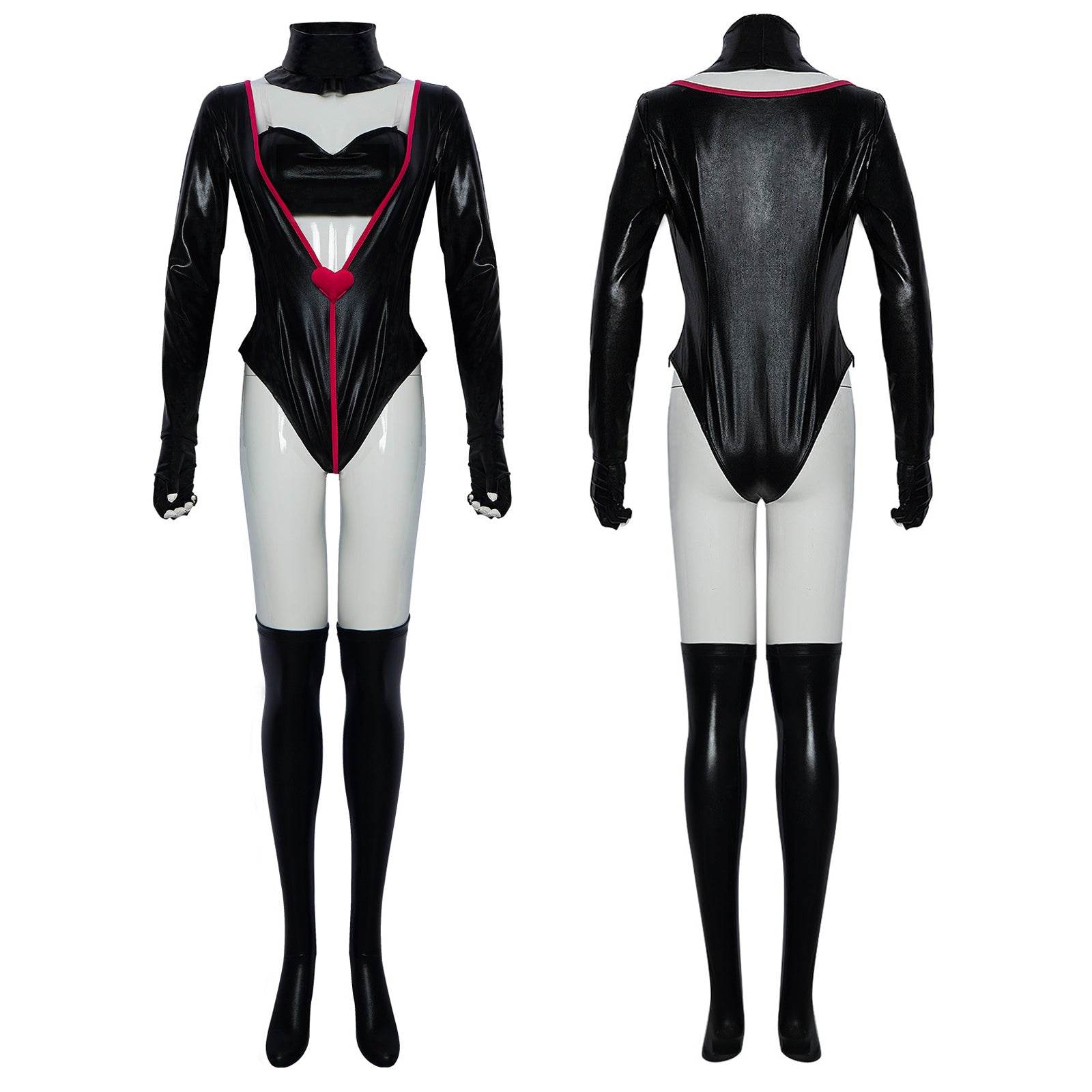 Hazbin Hotel An gel Dust Poison Cosplay Costume Black Leather Jumpsuit Party Carnival - zzcosplay