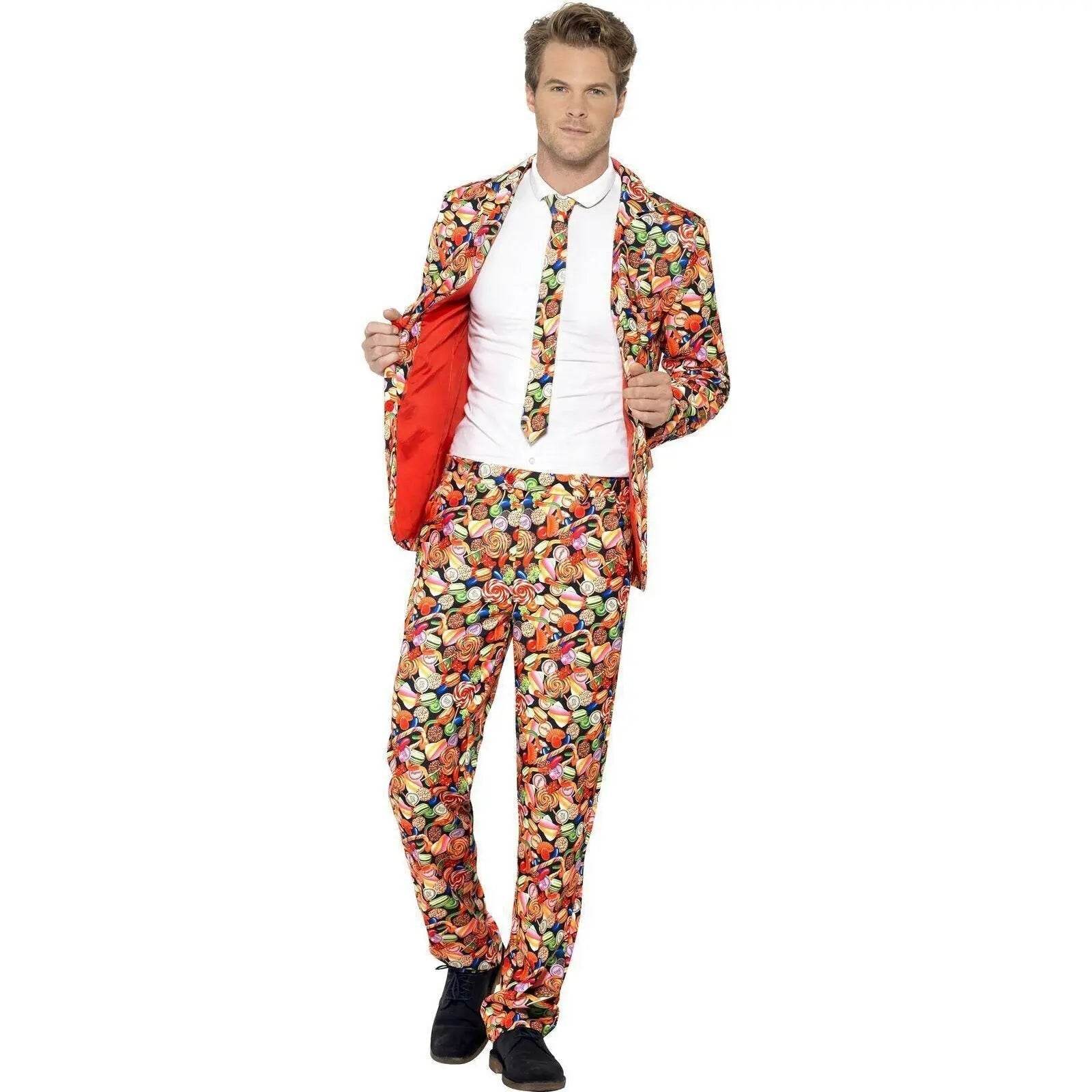 1980s Love Flower Print Suit 80s Costumes Cosplay Party Carnival - zzcosplay