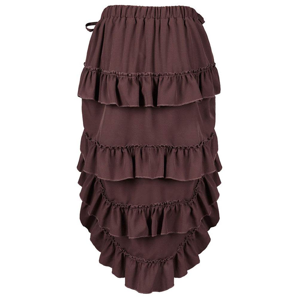 Medieval Women's Retro Style Drawstring Waist Dance Skirt Dress - zzcosplay