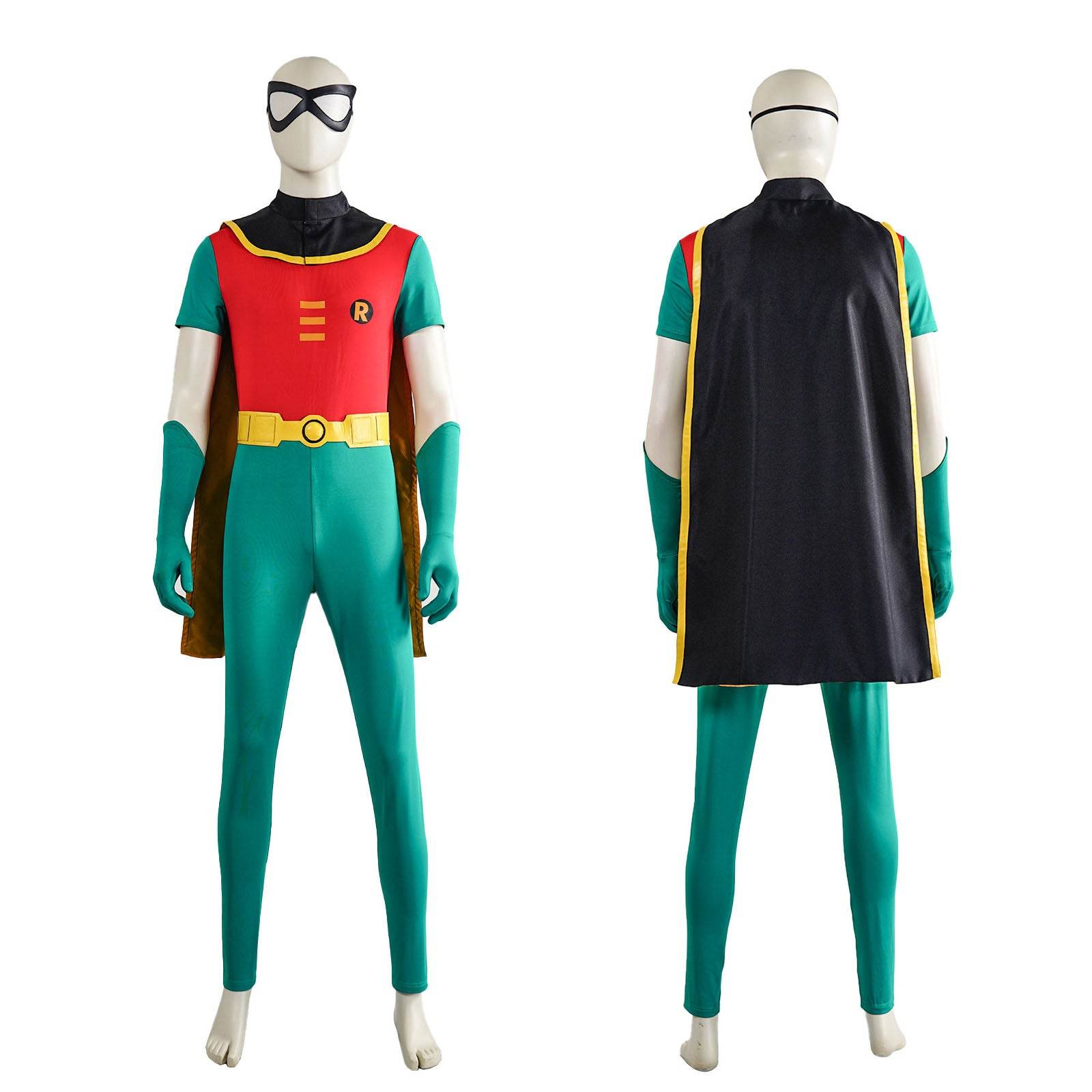 Teen Titans Robin Costume Super Hero Halloween For Adult Full Set With Cape - zzcosplay