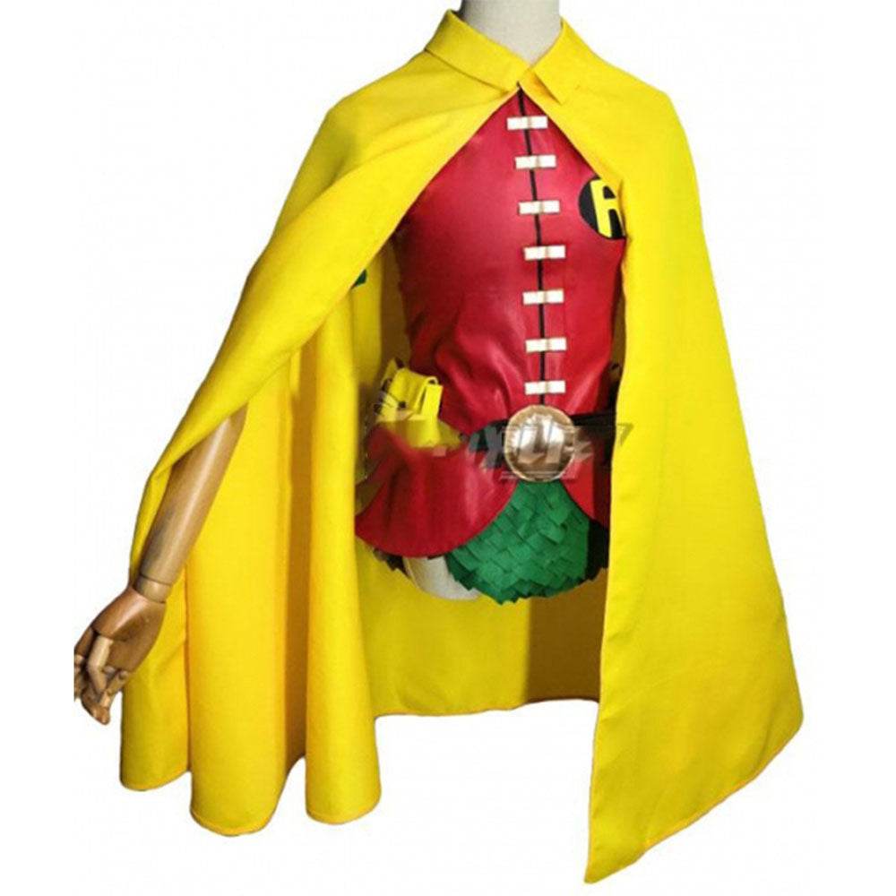 DC Teen Titans Robin Cosplay Anime Costume Halloween For Adult Full Set With Cape - zzcosplay
