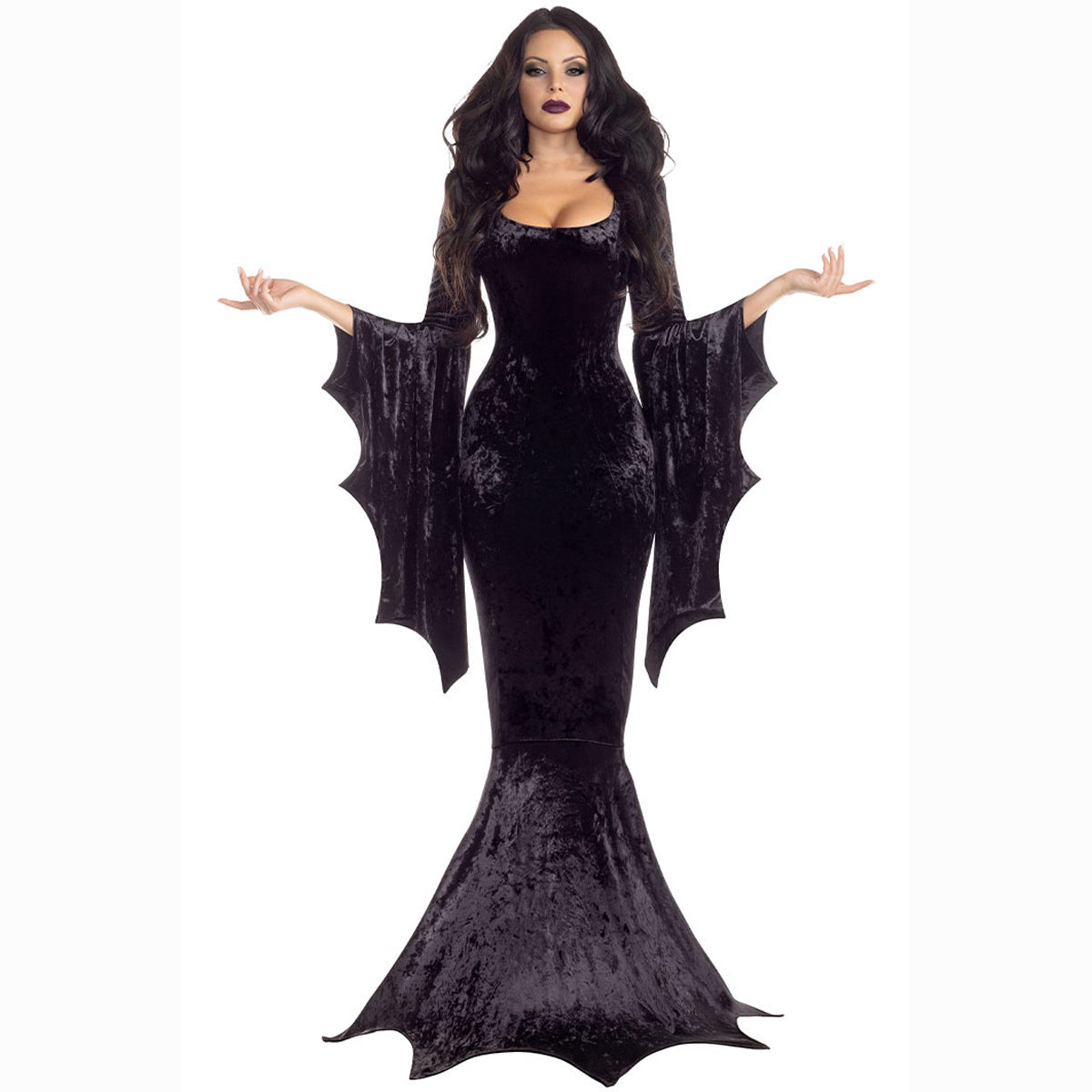 Halloween Bat Witch Ghost Bride Costume Vampire Dress for Women - ZZCOSPLAY