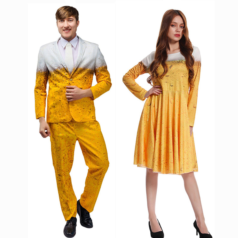 Beer Costume Funny Costume Oktoberfest Outfits Dress For Men Women Halloween Carnival - ZZCOSPLAY