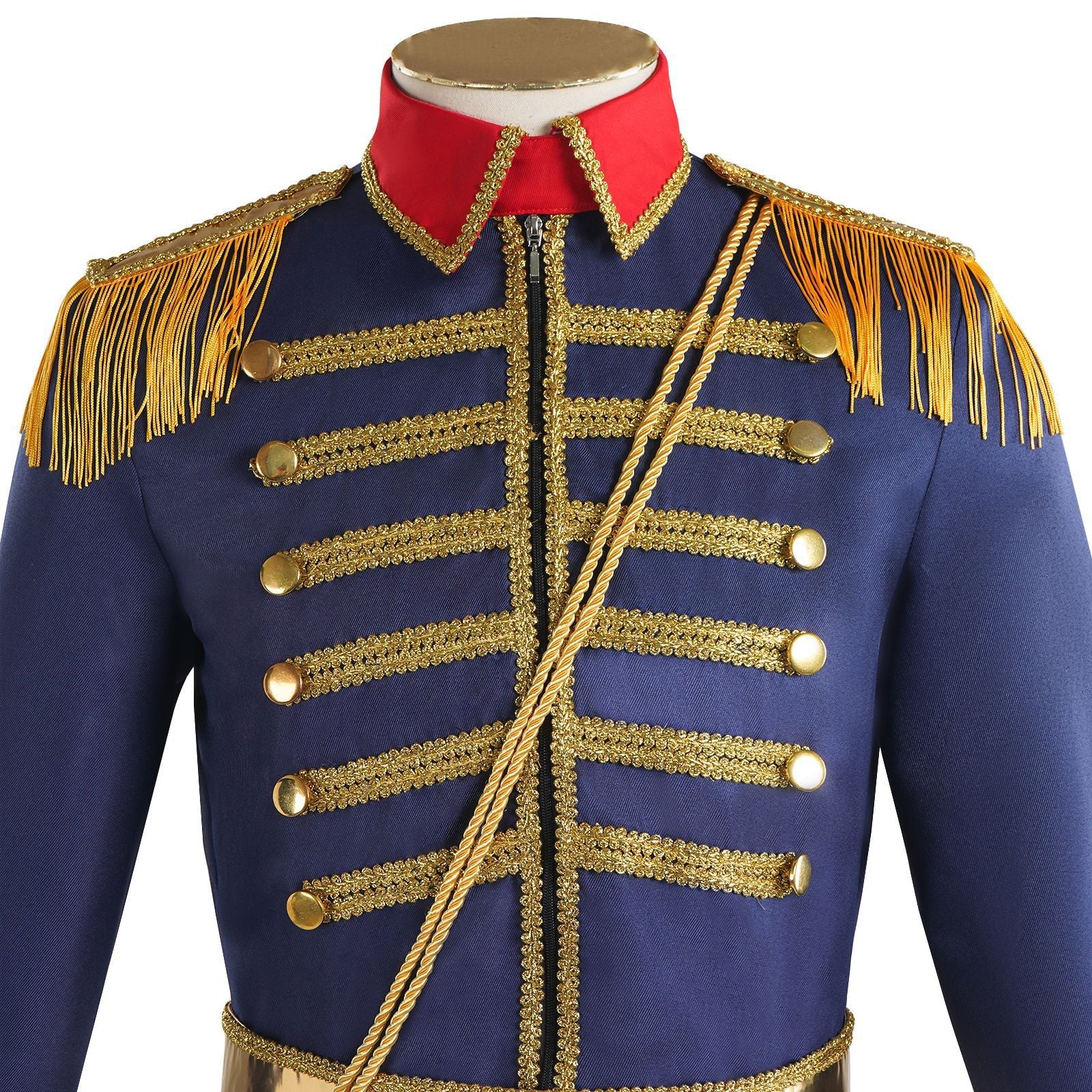 British Hussar Tunic Royal Prince Tailcoat Drummer Parade Costume Jacket Men Halloween - ZZCOSPLAY