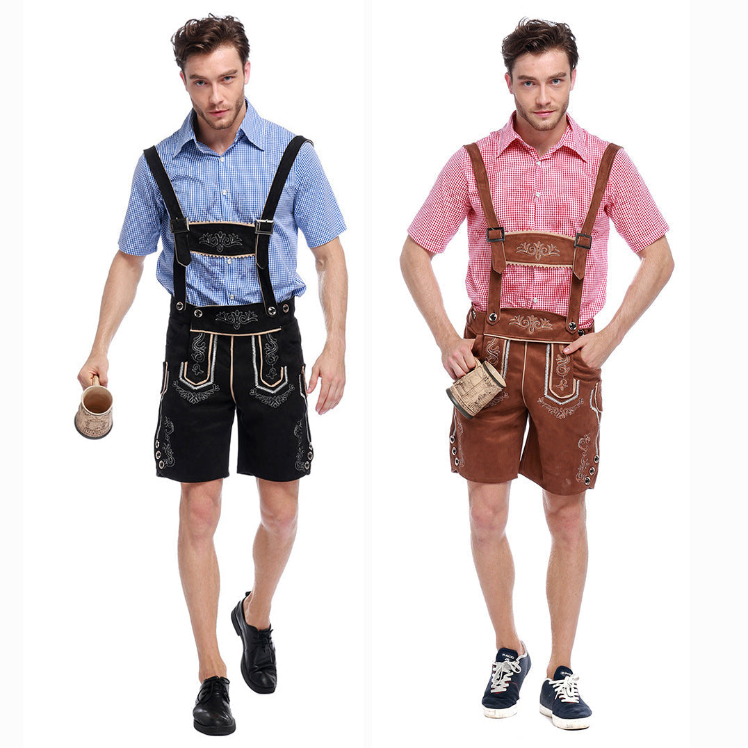 Men German Oktoberfest Outfit Beer Waiter Halloween Costume - ZZCOSPLAY