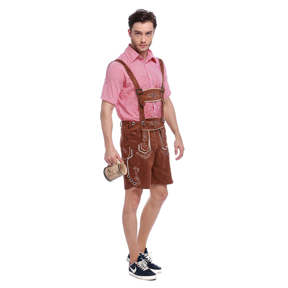 Men German Oktoberfest Outfit Beer Waiter Halloween Costume - ZZCOSPLAY