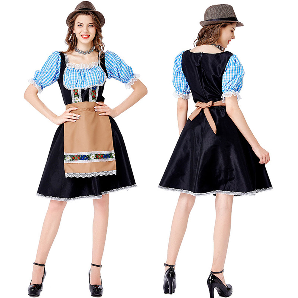 Women Oktoberfest Costume Bavarian Maid Party Dress Carnival Halloween - ZZCOSPLAY