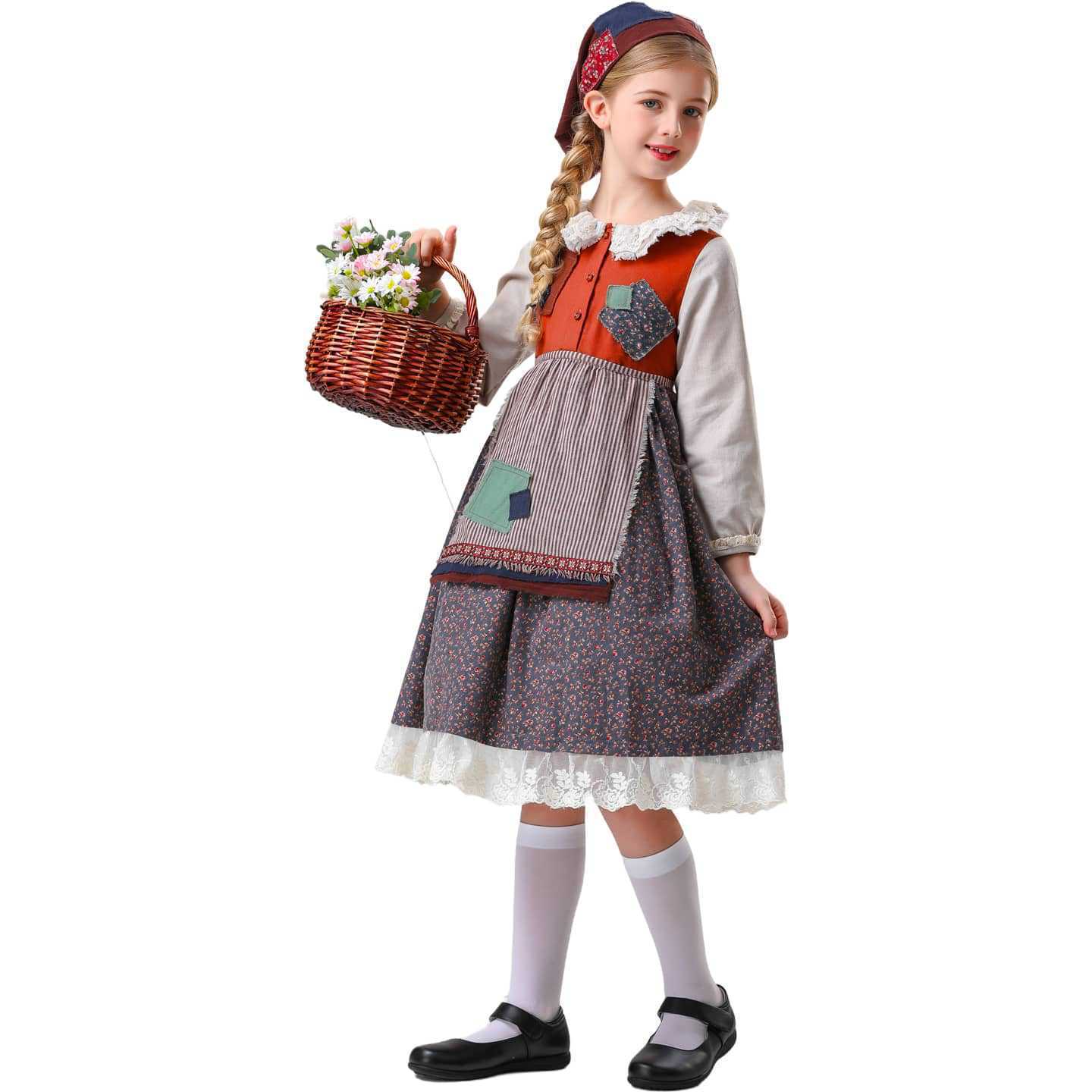 Kids The Little Match Girl Maid Costume Dress Funny Party Halloween - ZZCOSPLAY