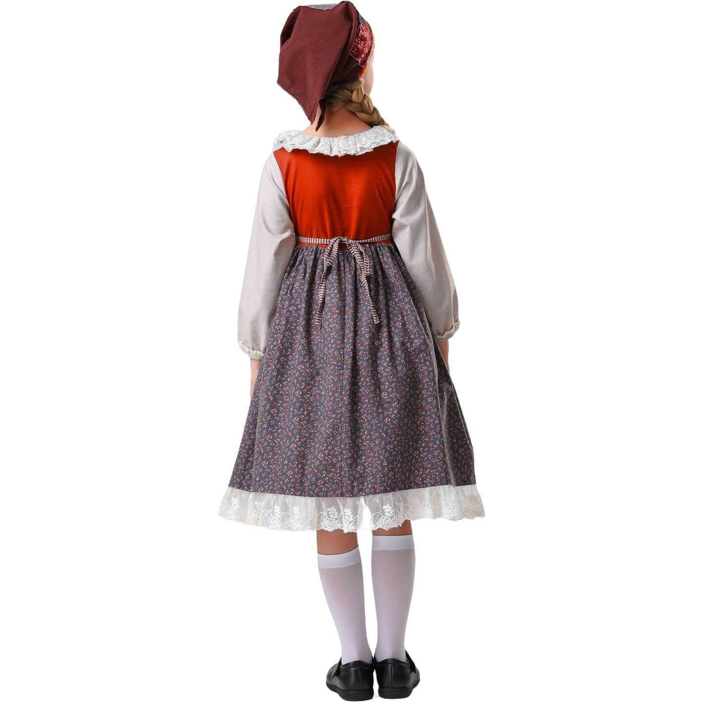 Kids The Little Match Girl Maid Costume Dress Funny Party Halloween - ZZCOSPLAY