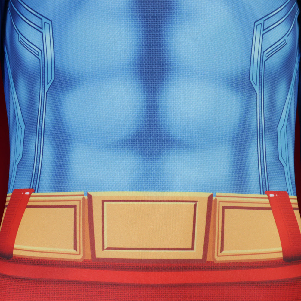 Deluxe Superman Clark Kent 3D Jumpsuit with Cloak Bodysuit - ZZCOSPLAY
