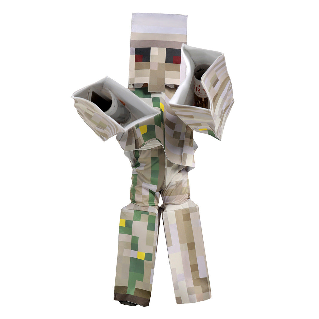 Minecraft Skeleton Kids Costume For Children Boy Girl Halloween - ZZCOSPLAY