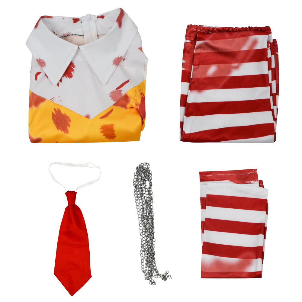 McDonald's Uncle Halloween Clown Costume Carnival Day Cosplay Jumpsuit Set Nightclub For Women Girl - ZZCOSPLAY