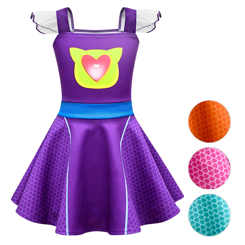 SuperKitties Sparks Buddy Light Up Costume Princess Dresses For Kids Girl - ZZCOSPLAY