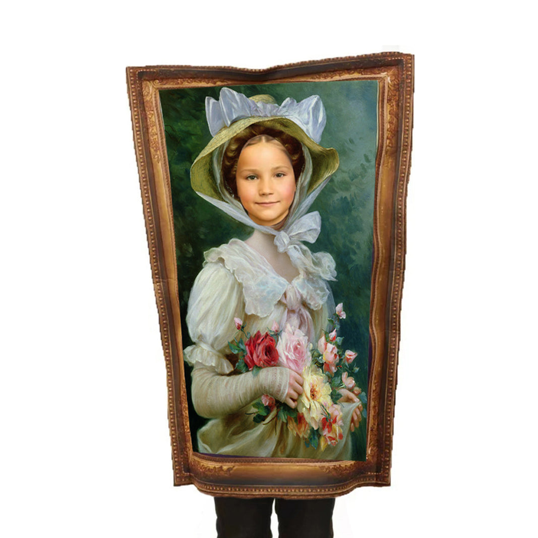 Funny spoof murals Costume Mona Lisa French girl Einstein Marie Curie King Queen Victoria Knight - ZZCOSPLAY