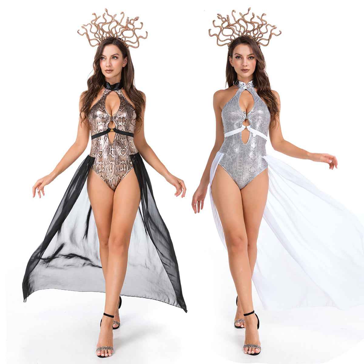 Silver Medusa Costume Ancient Greek Halloween