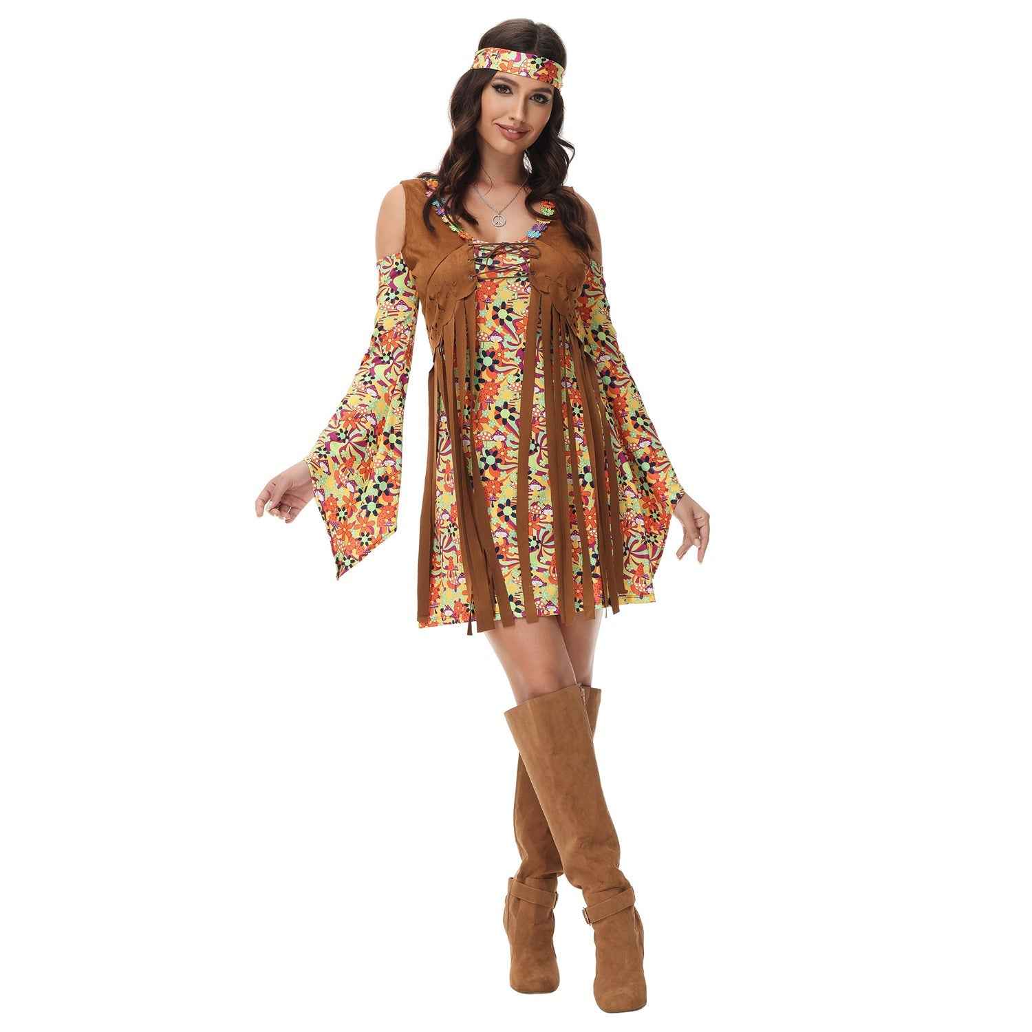 Pure Hippie Costume Classic Retro Style Dress for Women