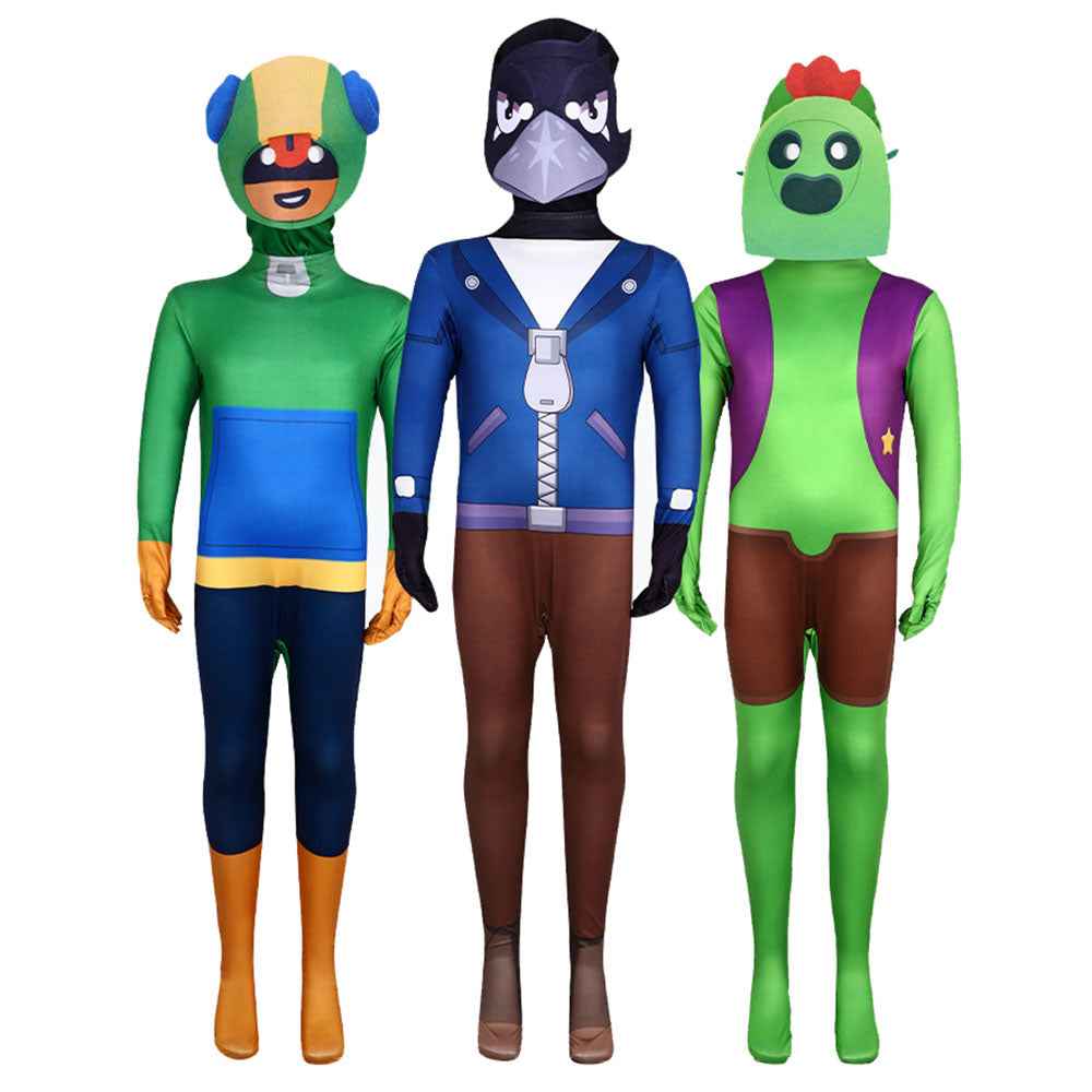 Brawl Stars Spike Leon Crow Costume Cosplay Halloween