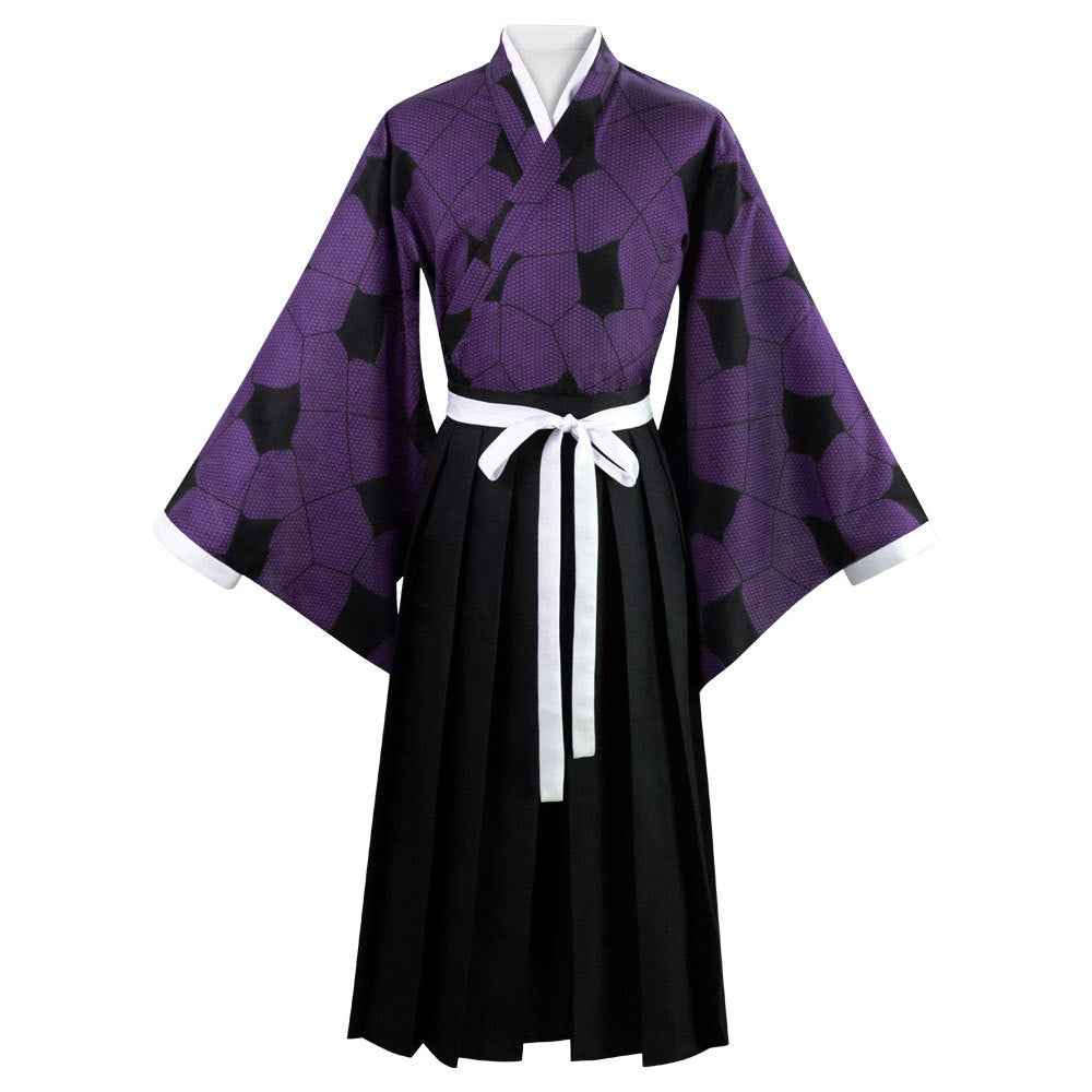 Anime Demon Kokushibou Cosplay Costume Role Cloak Outfit Uniform