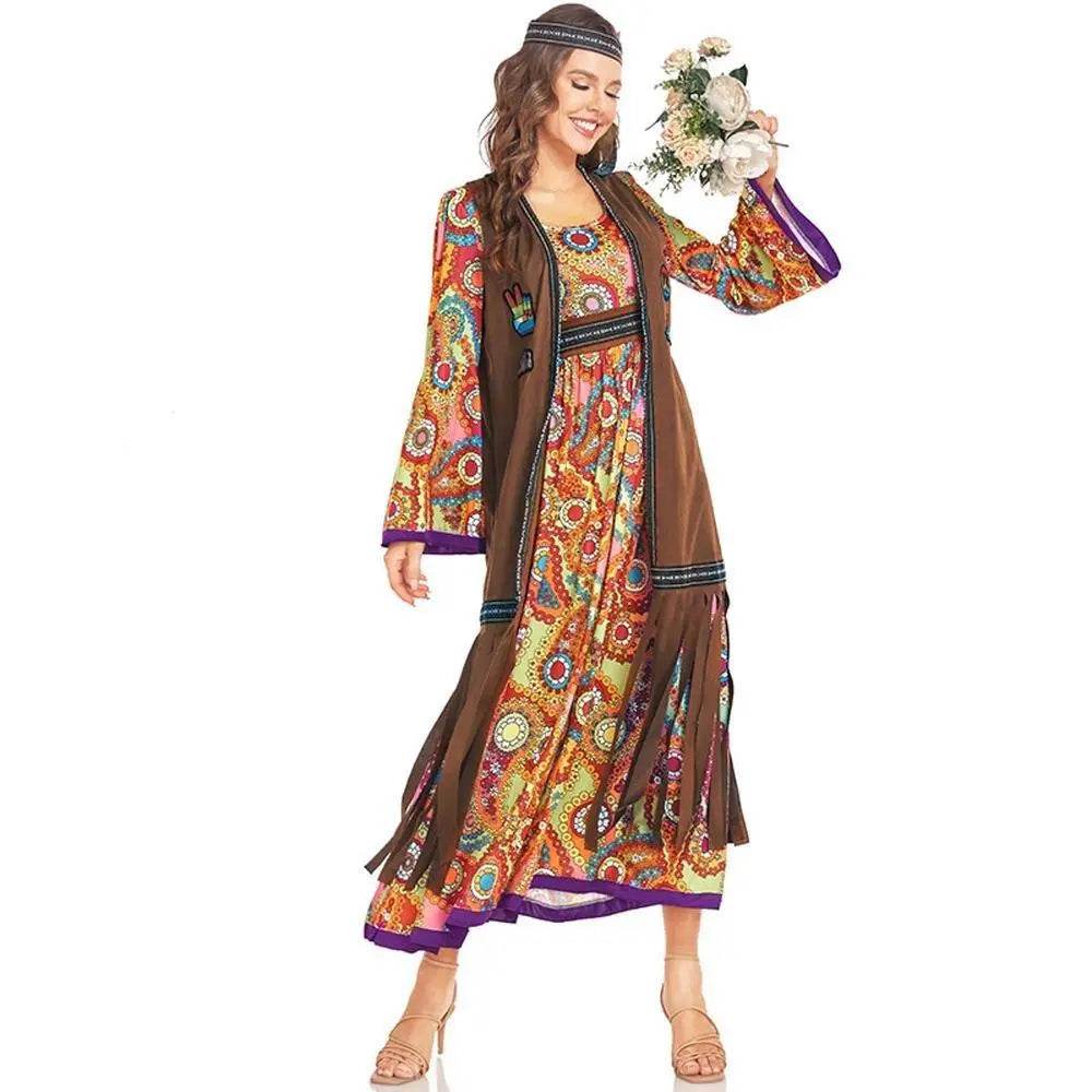 60-70s Retro Disco Hippie Halloween Costume Carnival Ballroom Performance Costume - zzcosplay