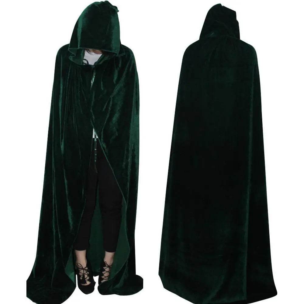Adult Unisex Hooded Robe Long Cloak Cape Halloween Costume - zzcosplay