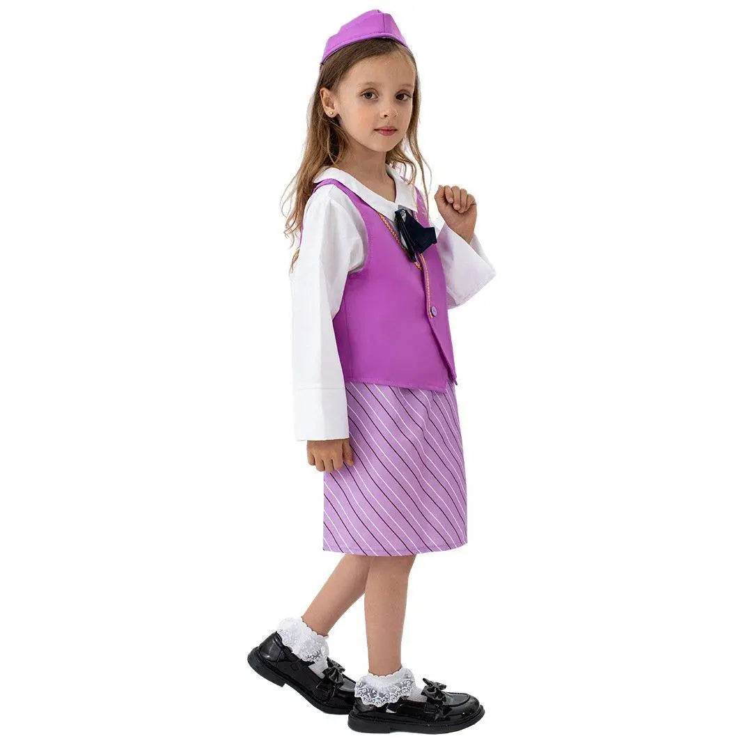 Airline Stewardess Cosplay Costume Flight Attendant Costume For Kids - zzcosplay