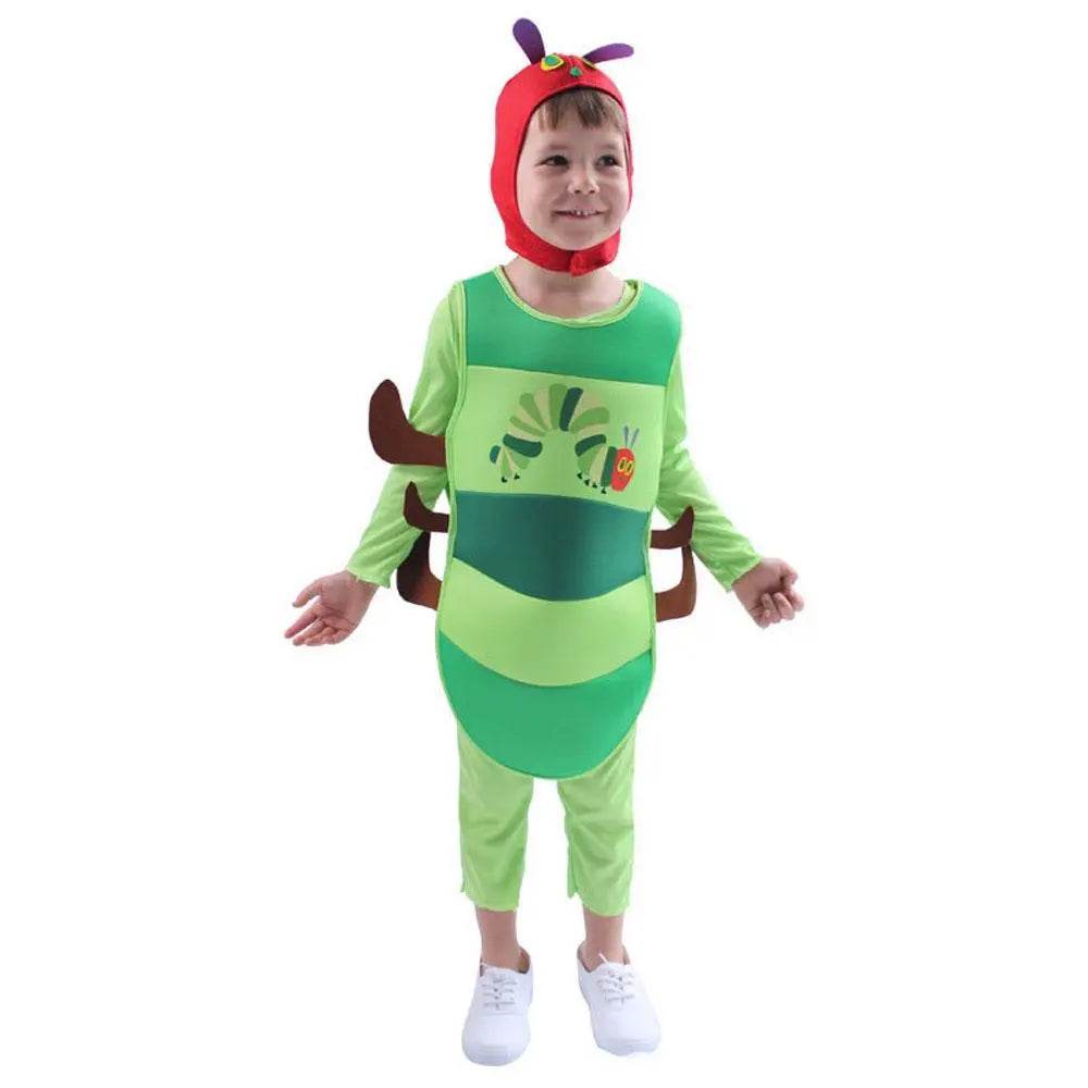 Caterpillar Cosplay Costume Boys Girls Halloween Jumpsuit Book Week Dress Up for Kids - zzcosplay