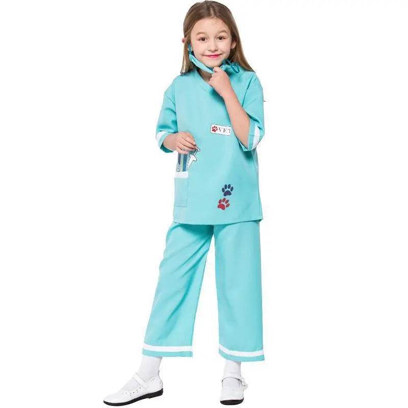Child Unisex Doctor Dress-up Veterinarian Role Play Halloween Costumes for kids - zzcosplay