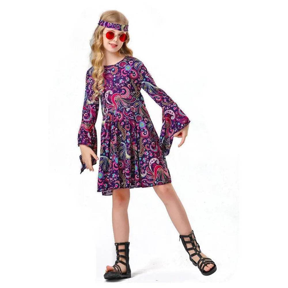 Children's 70s Retro Disco Hippie Fancy Dress Costumes Country Singer Cosplay - zzcosplay