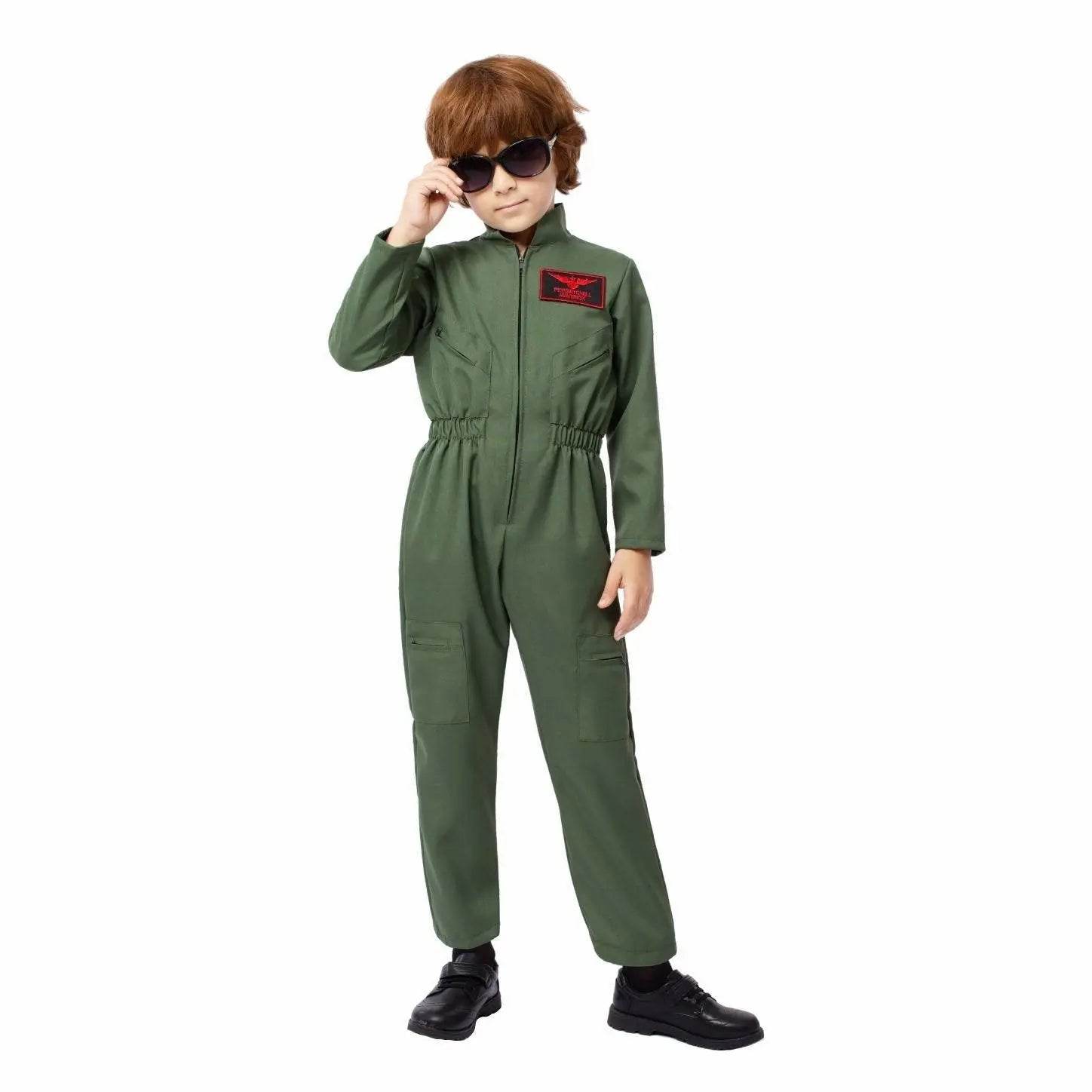 Children's Fighter Pilot Costume Halloween Carnival and Kindergarten Performance Jumpsuit - zzcosplay
