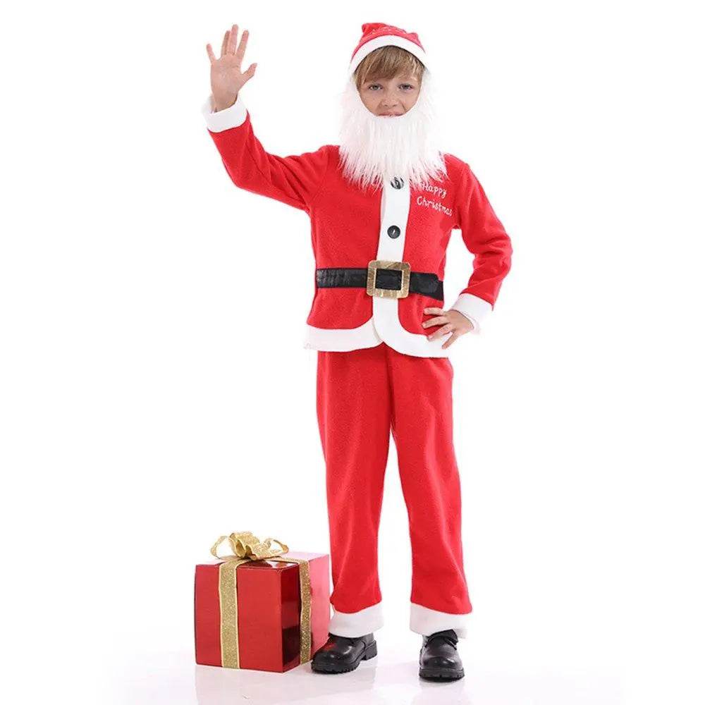 Christmas Costume Santa Claus Dress Up Prop Set Boys - zzcosplay