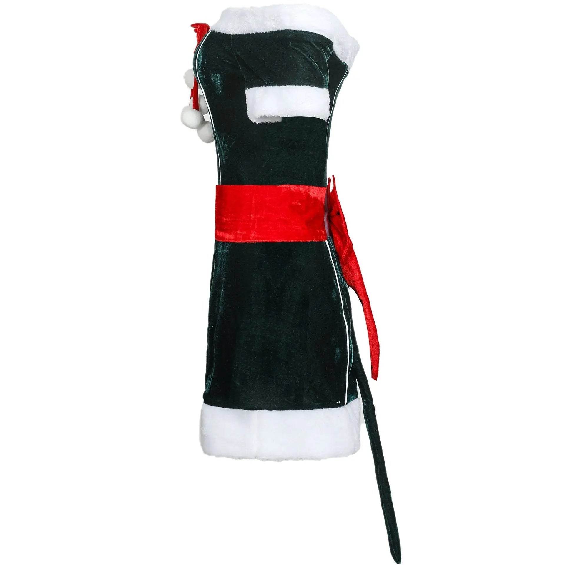 Christmas Off Shoulder Cute Cat Costumes Party Dress - zzcosplay