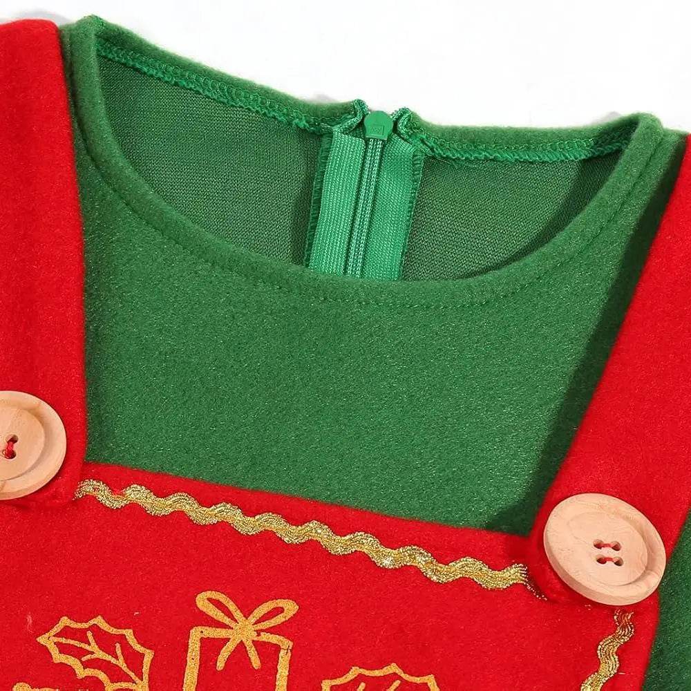Elf Costume for Girls Boy Kids Christmas Party Dress Outfit - zzcosplay