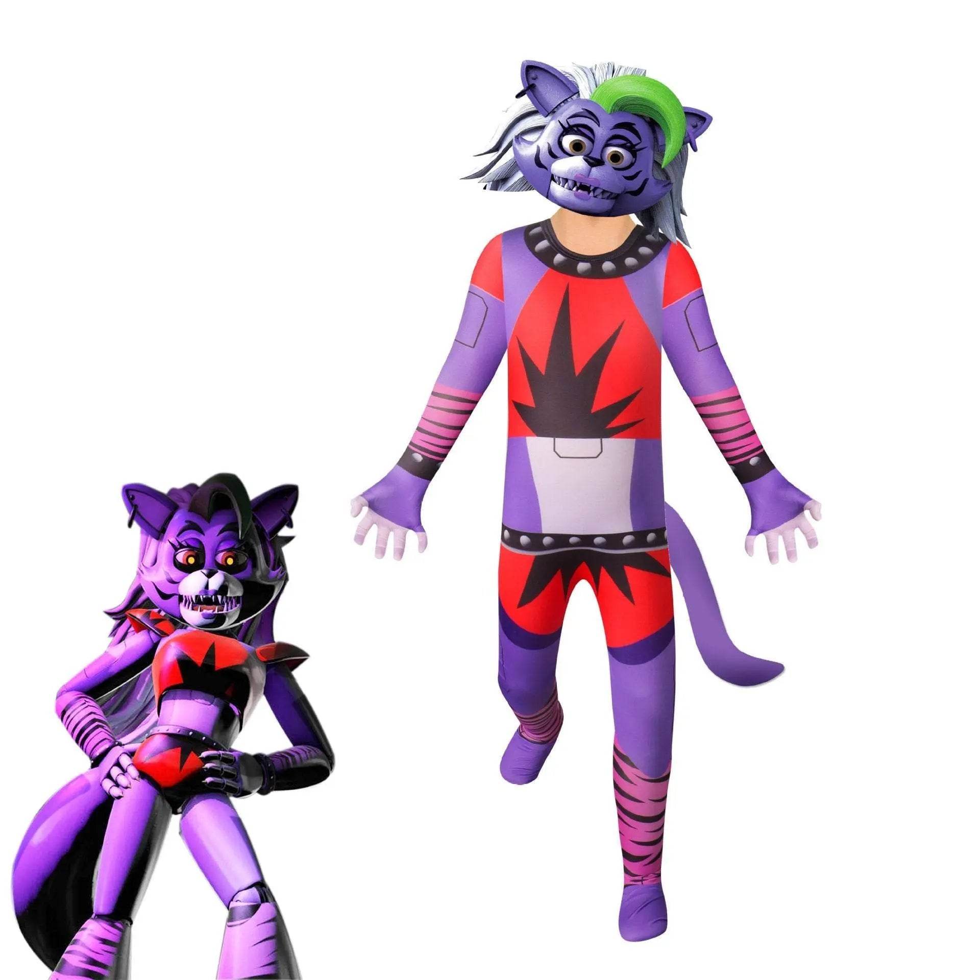 FNAF Wolf Cosplay Costume Halloween Party Jumpsuit Romper Outfit Dress Up For Kids Boys - zzcosplay