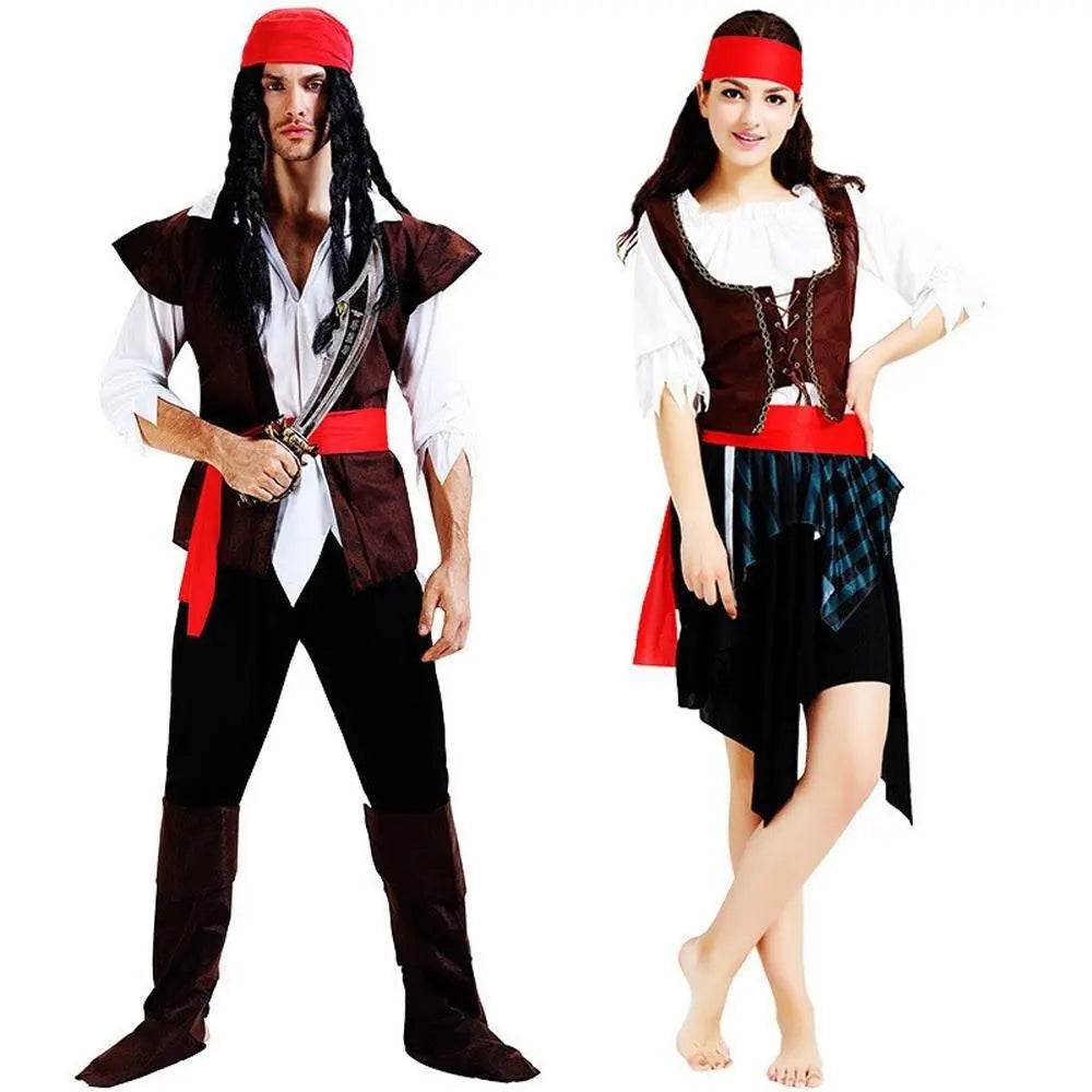 Family Matching Pirate Outfit Cosplay Costume Fancy Dress Halloween - zzcosplay