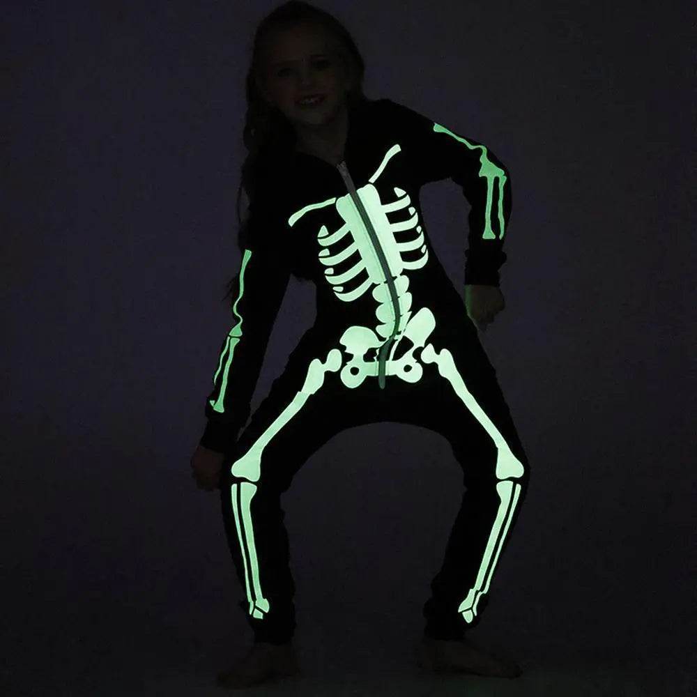 Fluorescent home costume horror pajamas Halloween costume Family Matching Costumes - zzcosplay