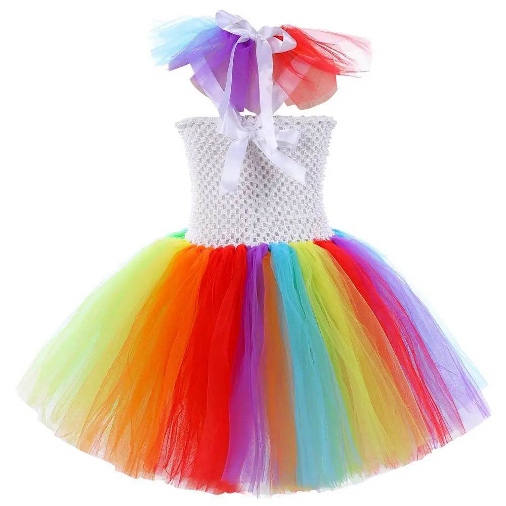Girls' Clown Flower Princess Sleeve Tutu Dress Embroidery Party Bridesmaid Dresses - zzcosplay