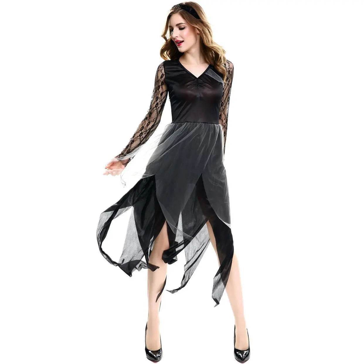 Halloween vampire dress gauze ghost bride costume cosplay stage play female zombie dress uniform - zzcosplay