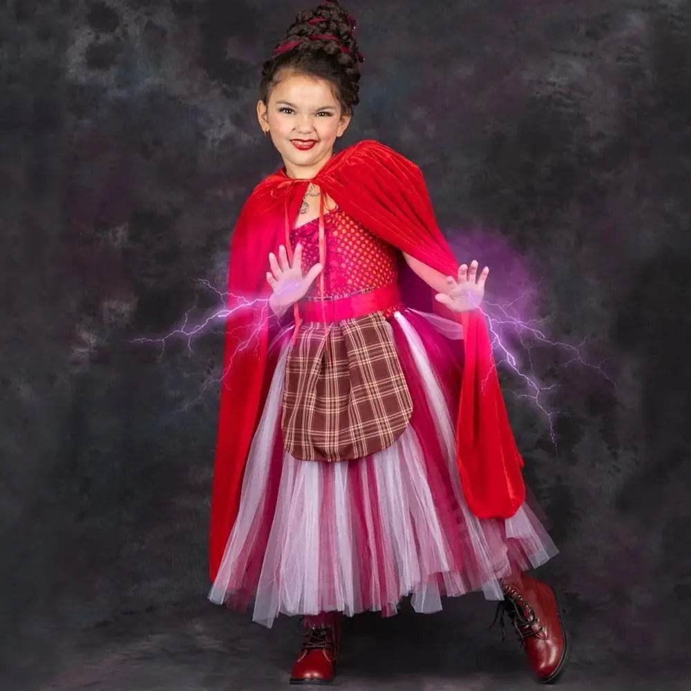 Hocus Pocus Sanderson Winifred Sarah Mary Costume sisters Tutu Dress for kids Girl Halloween Party Gift - zzcosplay