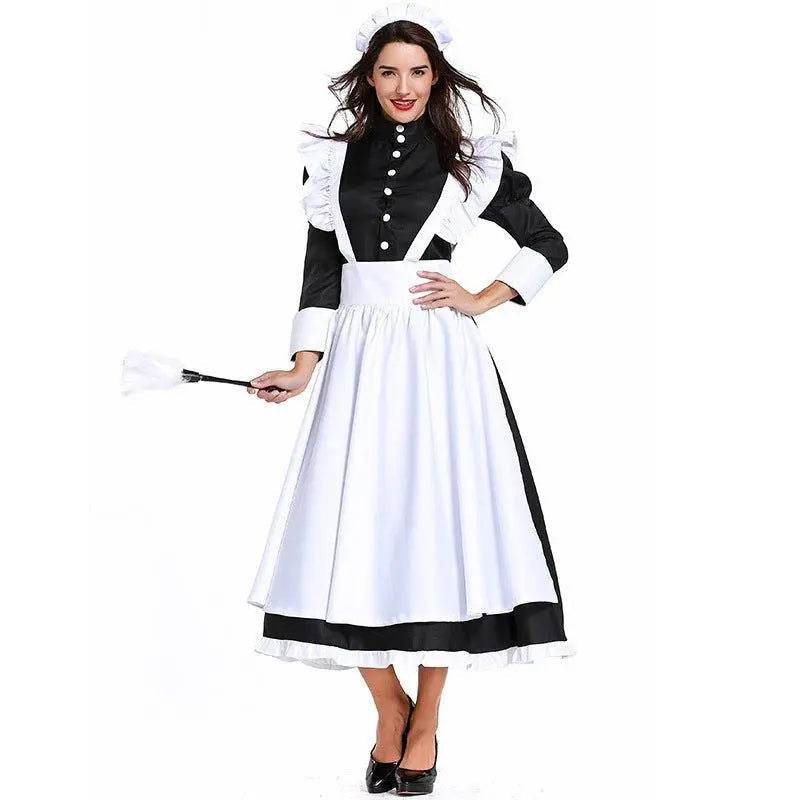 Housekeeper French maid costume German maid costume black and white long skirt unisex - zzcosplay