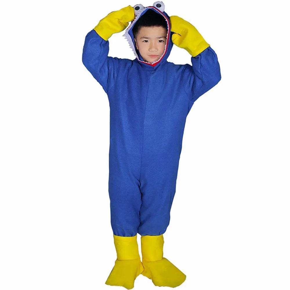 Huggy-Wuggy Cosplay Costume Poppy-Playtime Jumpsuit Onesie Halloween Outfit for Kids Boys Girls - zzcosplay