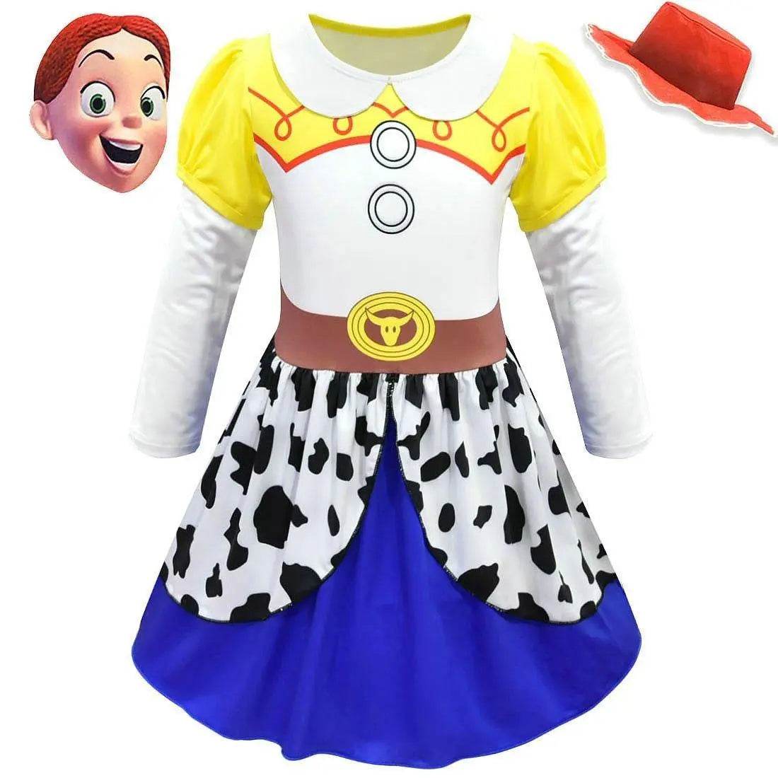 Jessie Toy Story 4 Costume Long Sleeve Dress for Kids Girls - zzcosplay