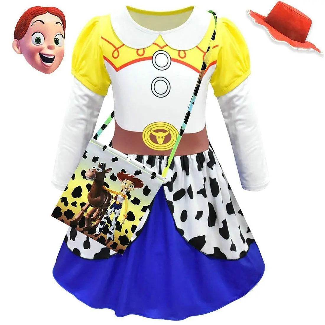 Jessie Toy Story 4 Costume Long Sleeve Dress for Kids Girls - zzcosplay