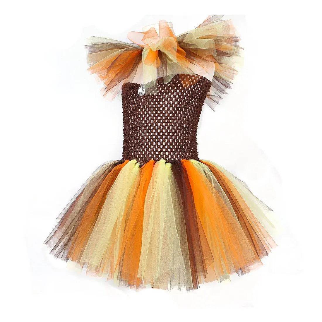 Jungle Safari Tutu Dress Costumes for Girls Halloween Reindeer Tiger Lion Leopard - zzcosplay