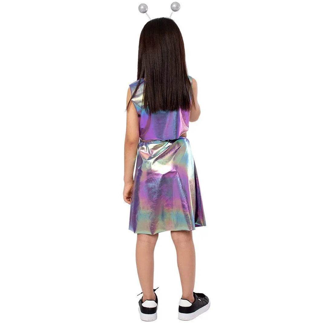 Kids Alien Role Play Costume Halloween Skirt Outfit for School Stage Performances - zzcosplay