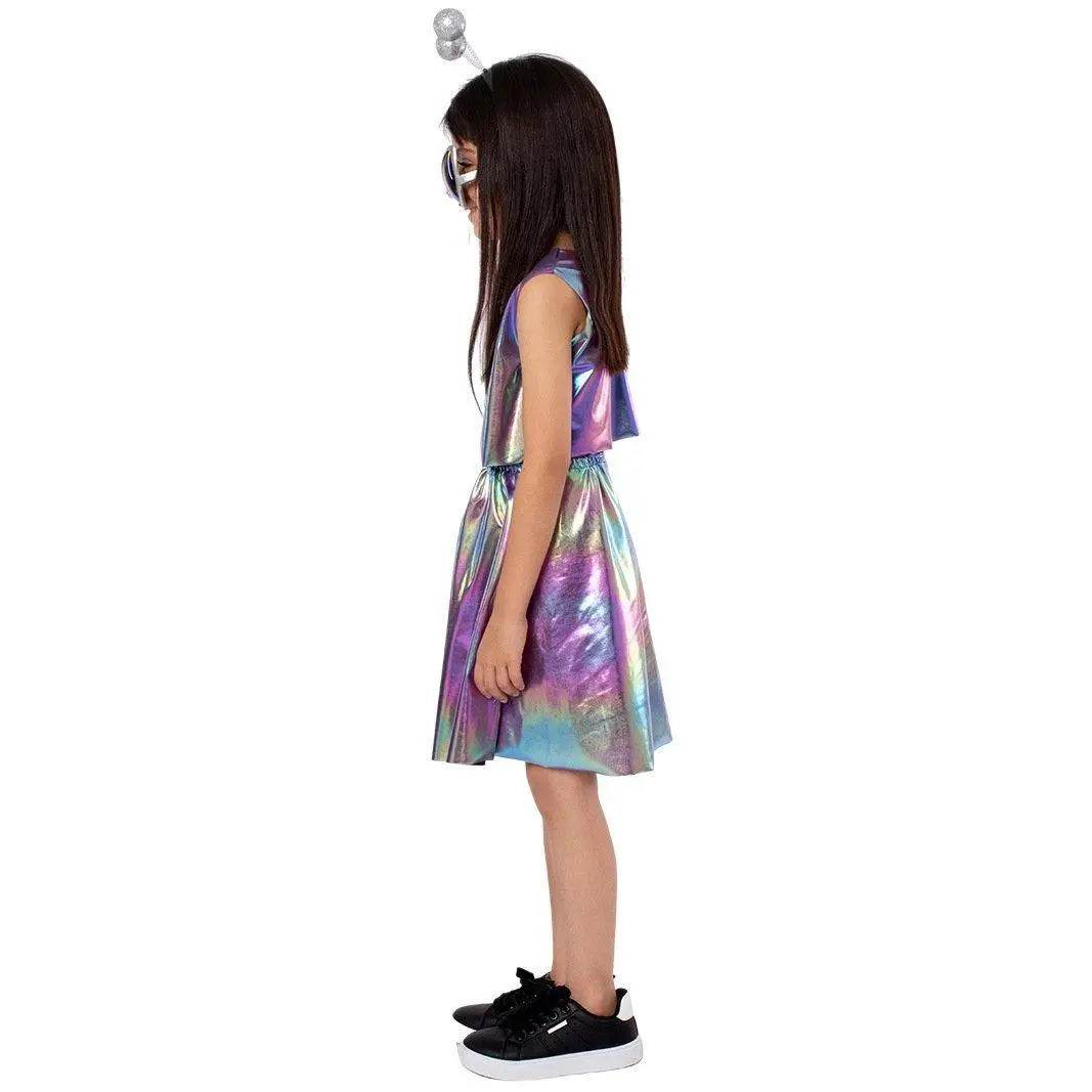 Kids Alien Role Play Costume Halloween Skirt Outfit for School Stage Performances - zzcosplay