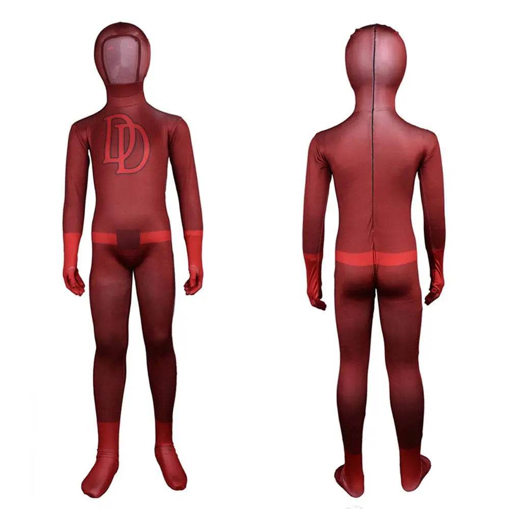Kids Daredevil Zentai Costume Superhero Cosplay Party Spandex Bodysuit - zzcosplay