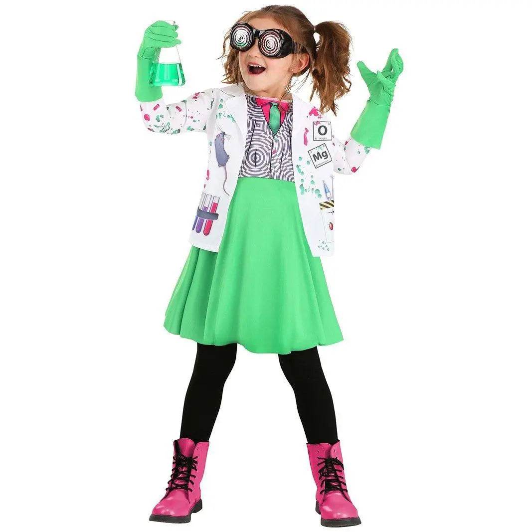 Kids Scientist Halloween Costume Funny Role Play Outfit for Girls' Stage Performances - zzcosplay